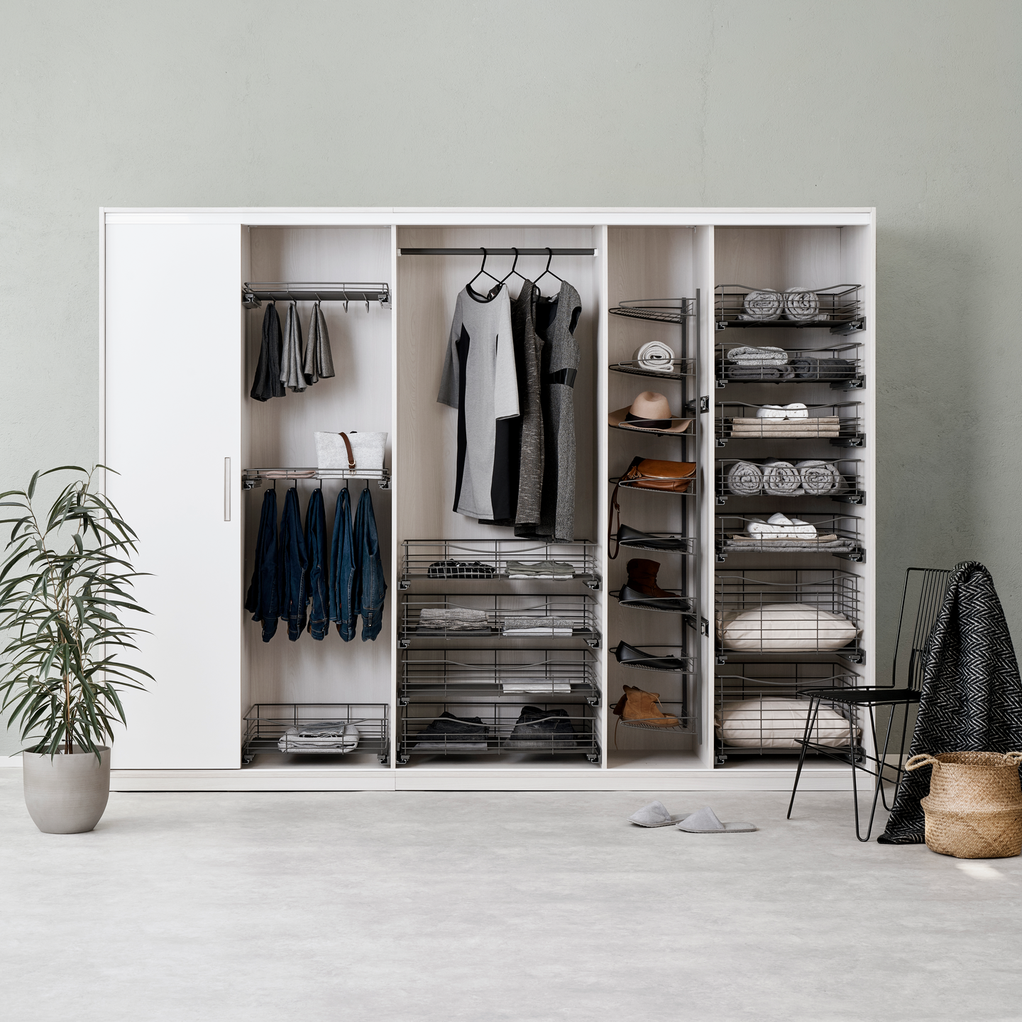 Housuteline LM 836 537x440x100mm hidastinkiskoilla antrasiitti